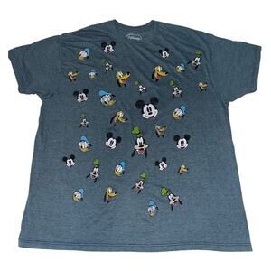 Disney Fab Four T-Shirt Men's Size 2XL Mickey Donald Pluto Goofy Heather Blue